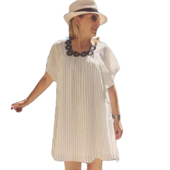 MADEWELL Embroidered Butterfly Dress in Stripe|lightweight striped cotton|medium - Picture 4 of 8